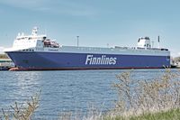 FINNWAVE (IMO 9468932, Finnlines) am 27.04.2021 in Lübeck-Travemünde
