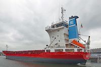 MERITA (IMO 8422034) am 23.03.2021 im Hafen von Lübeck. Das Schiff fährt in den Stadtgraben ein, um am Roddenkoppelkai festzumachen