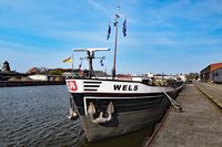 Gütermotorschiff (GMS) WELS (ENI 02313771) am 08.04.2020 in Lübeck