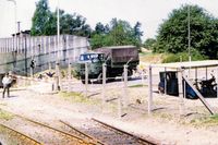 Beim Bahnhof Herrnburg im Jahr 1988 (aus dem in Richtung Lübeck fahrenden Zug heraus fotografiert)