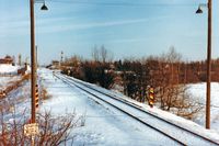 An der Bahnlinie Lübeck-Herrnburg im Winter 1983/1984