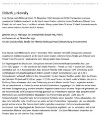 Informationen zum Tod von Elsbeth Jurkowsky auf der Homepage der Freien Universität Berlin