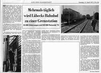 Zeitungsartikel der Lübecker Nachrichten betreffend Grenzkontrollstelle Moisling