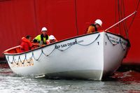 Beiboot der CAP SAN DIEGO (IMO 5060794) am 16.09.2021 an der Überseebrücke im Hafen von Hamburg