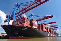 Containerschiff AL DHAIL (IMO 9732307) am 26.05.2020 im Hafen von Hamburg