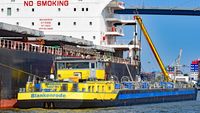 BLANKENRODE (ENI 04807760) am 3.9.2018 im Hafen von Hamburg längsseits der SARONIC TRADER