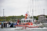 SAR-Boot ERICH KOSCHUBS im Einsatz - Hochwasser am 20.10.2023 in Lübeck-Travemünde
