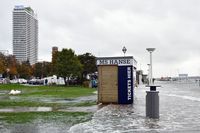 Hochwasser am 20.10.2023 in Lübeck-Travemünde