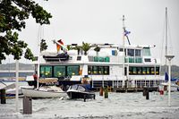 HANSE am 20.10.2023 bei Hochwasser in Lübeck-Travemünde