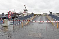 Hochwasser in Lübeck-Travemünde 20.10.2023