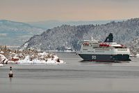 CROWN SEAWAYS (IMO 8917613) am Morgen des 13.02.2024 im Oslofjord