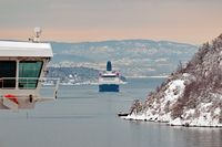 CROWN SEAWAYS (IMO 8917613) am Morgen des 13.02.2024 im Oslofjord
