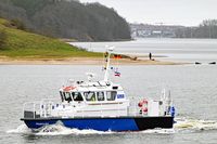Polizeiboot HABICHT am 17.02.2024 unweit Stülper Huk Alt Travemünde