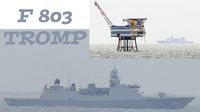 Niederländische Fregatte F 803 TROMP am 10.02.2022 in der Nordsee