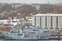 Deutsche Marineschiffe - darunter Ex AUERBACH - am 10.2.2019 in Kiel