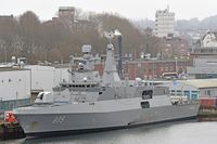 Fregatte AL-QAHHAR (für Ägypten bestimmt) am 10.02.2023 im Hafen von Kiel