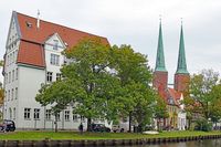 Blick auf Lübecker Dom. 14.08.2021