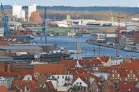 Hansestadt Lübeck. Blick in Eric-Warburg-Brücke am 02.01.2019