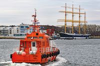 Lotsenversetzboot STEIN am 20.03.2021 in Lübeck-Travemünde