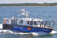 Polizeiboot WAGRIEN am 10.08.2022 in der Ostsee vor Travemünde