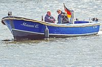 Boot MANNI Q HL R62 am 20.07.2023 unweit Lübeck-Siems
