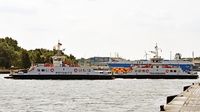 Priwallfähre TRAVEMÜNDE hat am 22.06.2023 einen im Einsatz befindlichen Rettungswagen an Bord
