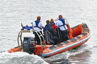 Polizeiboot am 30.06.2023 in Lübeck-Travemünde