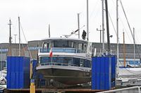 HANSA am 02.03.2023 bei der Böbs-Werft in Lübeck-Travemünde