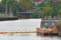 Sinkstelle Barkasse DARURAKE im Wallhafen Lübeck 11.08.2023