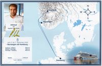 AIDA Seekarte AIDAsol Norwegen 02.09.2022 bis 07.09.2022