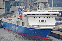 REGINA SEAWAYS (IMO 9458535) am 10.02.2016 im Hafen von Kiel