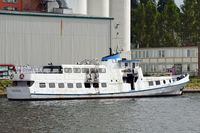 JÜRGENSBY (IMO 6706864) am 07.09.2017 im Hafen von Flensburg. Deutlich sind die Brandschäden zu erkennen, die das Schiff am 04.07.2017 erlitt.