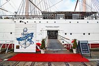 Segelschiff / Hotelschiff VIKING am 9.2.2019 im Hafen von Göteborg
